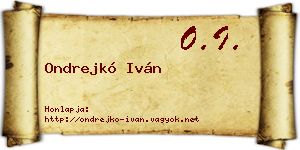 Ondrejkó Iván névjegykártya